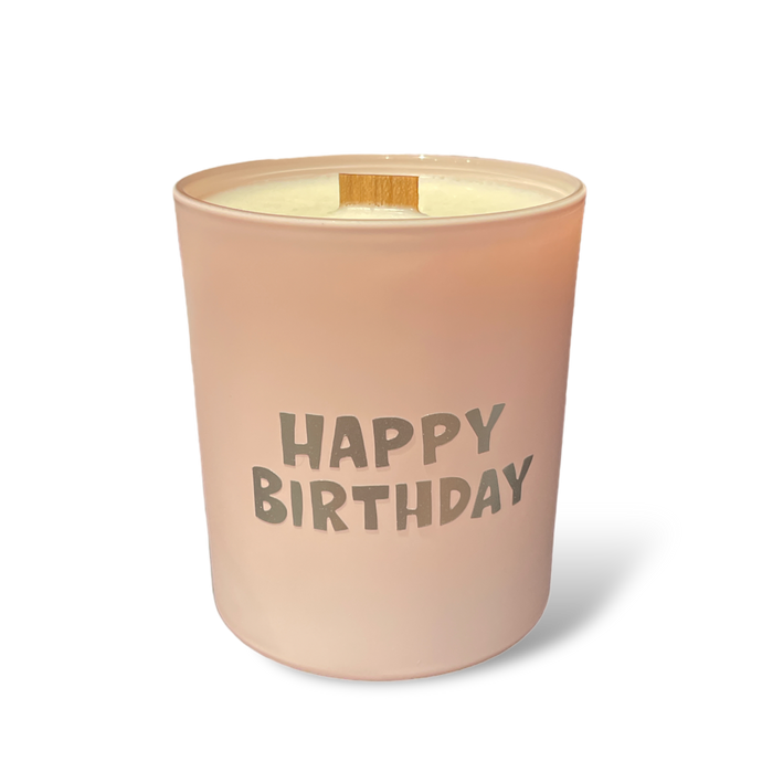 Soy Wax Scented Candle - Happy Birthday - pink