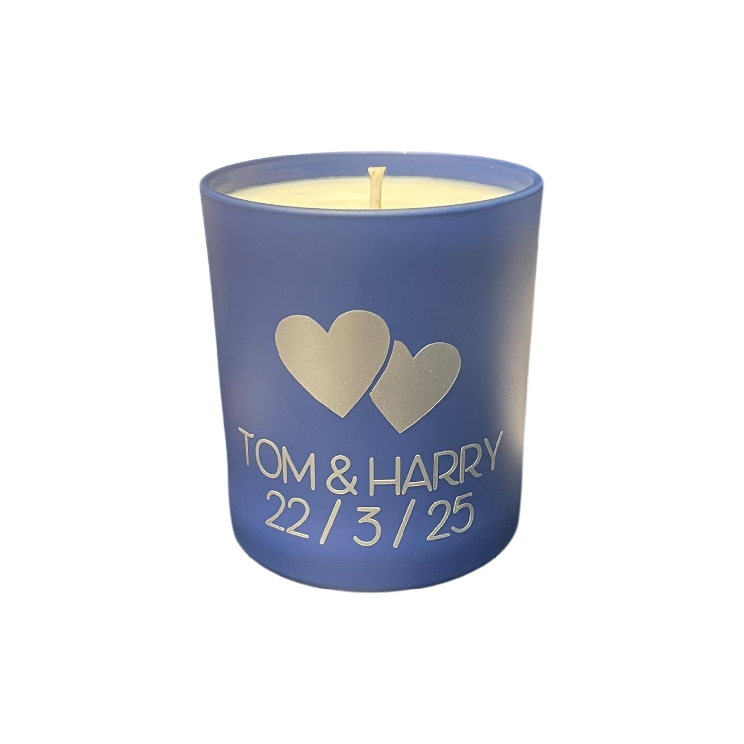 Soy Wax Scented Candle - Personalised Love - blue
