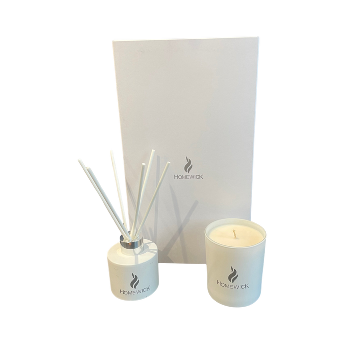Soy Wax Scented Candle & Diffuser Gift Set - White