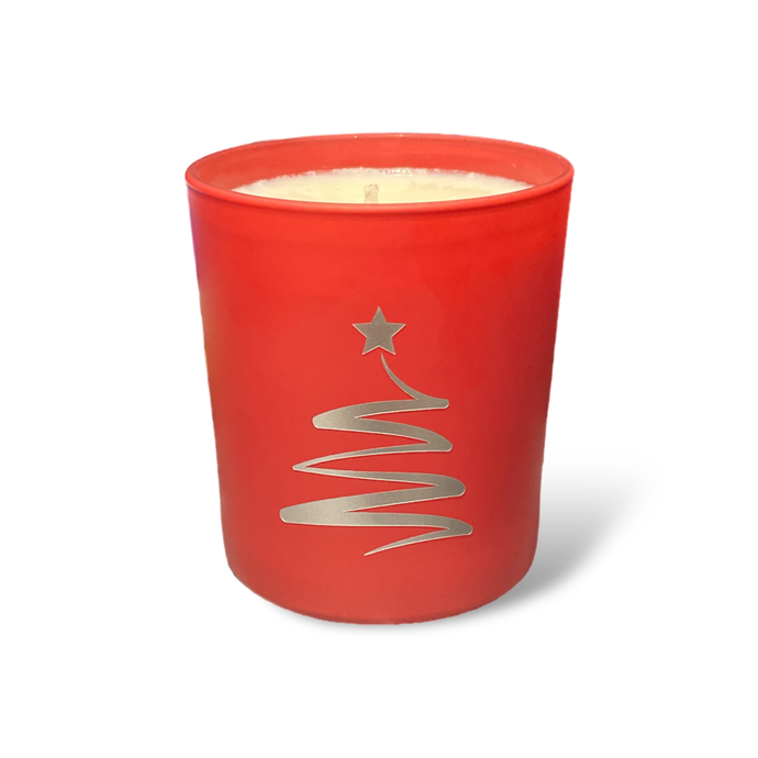 Soy Wax Scented Candle - Christmas Tree - red