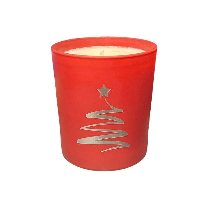 Soy Wax Scented Candle - Christmas Tree - red