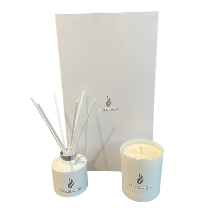 Soy Wax Scented Candle & Diffuser Gift Set - White
