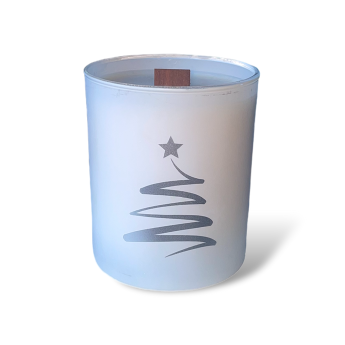Soy Wax Scented Candle - Christmas Tree - white
