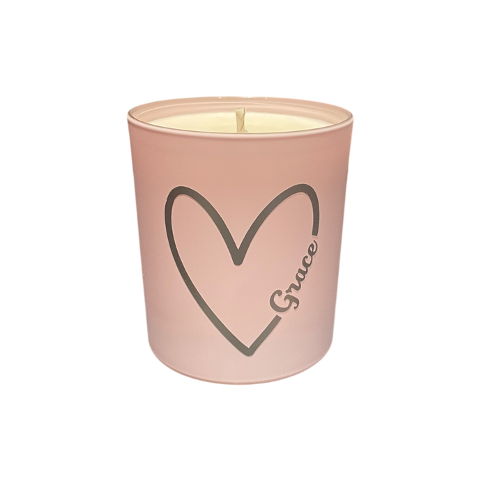 Soy Wax Scented Candle - Personalised Heart - pink