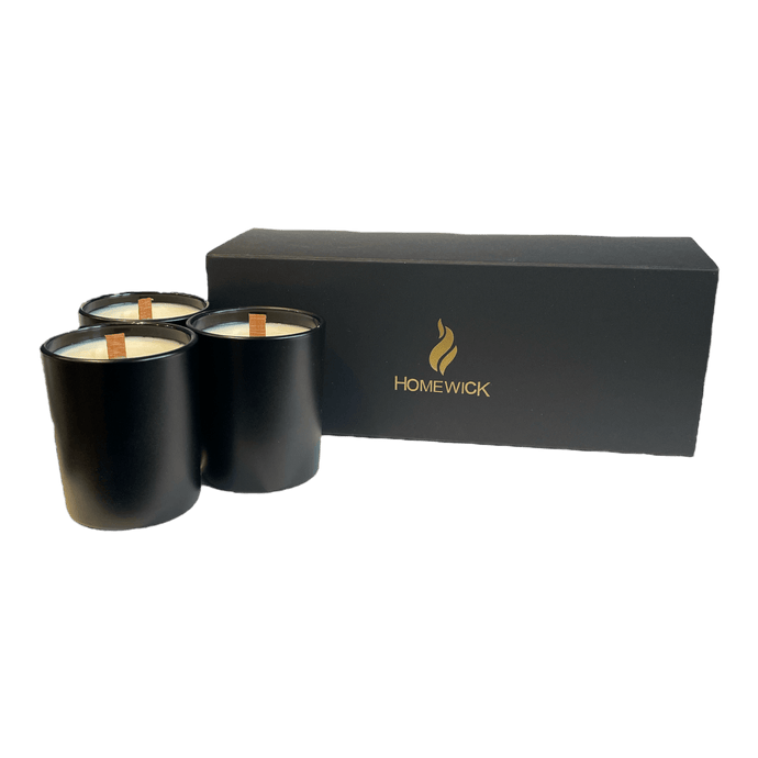 Soy Wax Scented Candle Trio - Gift Set - Black - Homewick